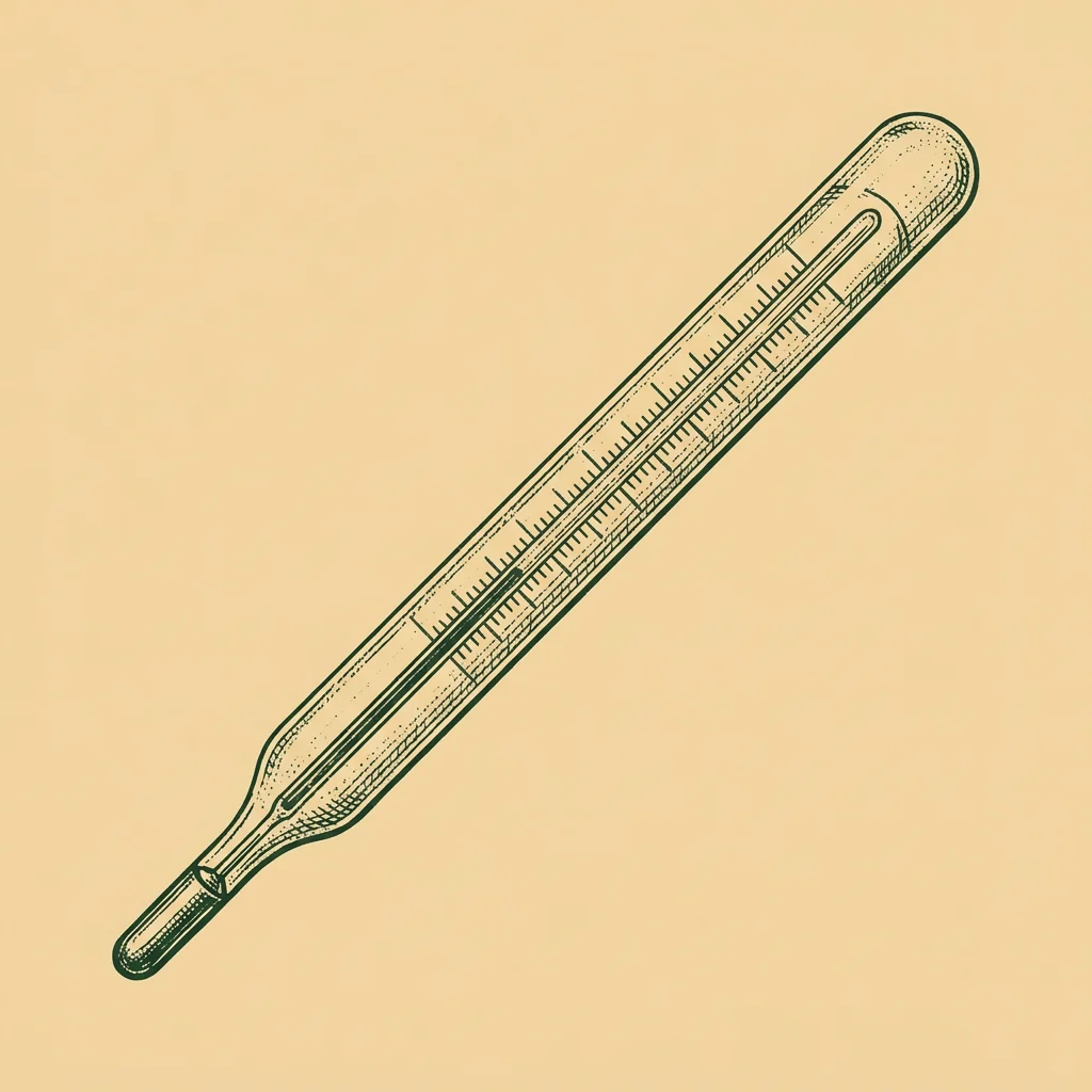 Gravura de um termômetro de laboratório