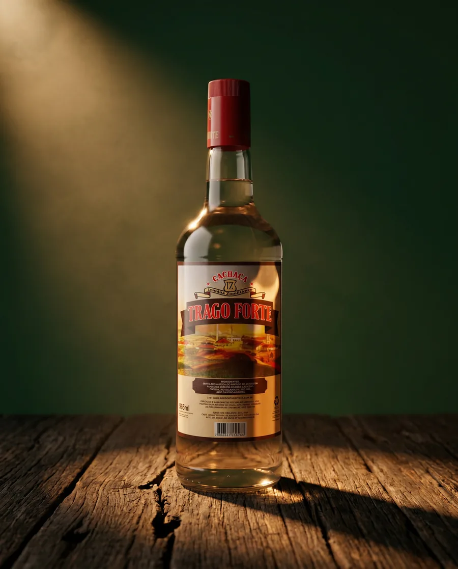 Garrafa da cachaça Trago Forte